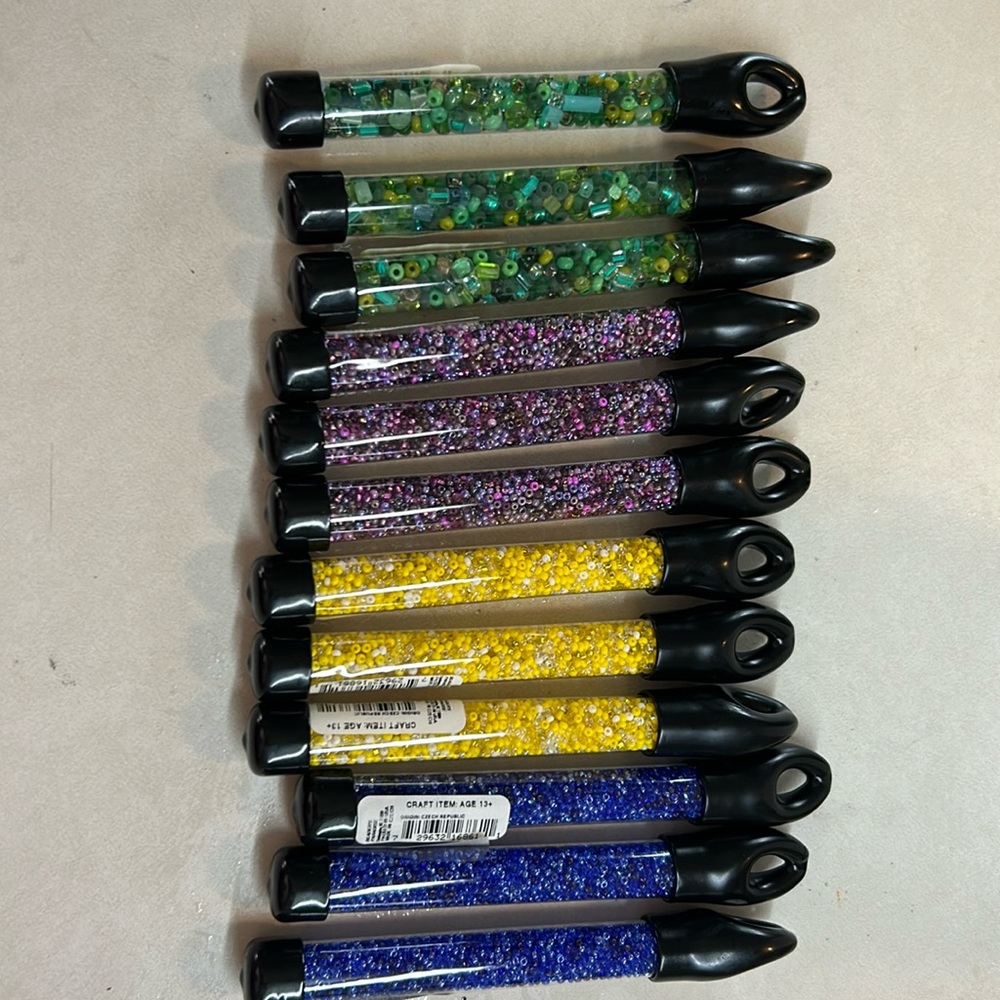 Lot of 12 tubes Czech Glass beads in Tubes
